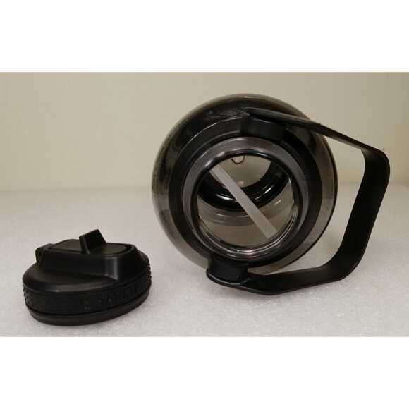 Takeya 64oz Tritan Motivational Water Bottle with Straw Lid - Black Clear    L12 - Picture 4 of 5